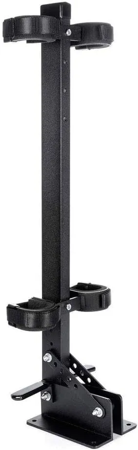 GREAT DAY Quick-Draw Supreme Vertical Double Gun Rack - Floor Mount - Quick-Disconnect Mounting Adaptor Plate Included - For UTVs /Carts With A Completely Flat Floorboard - Aluminum Frame - Black Powder-Coated Finish - 2 Gun Holder, QD800S