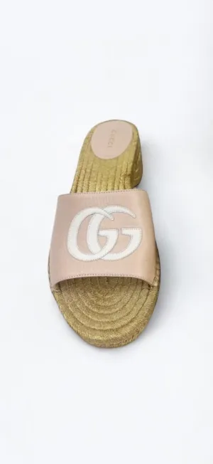 GUCCI GG Logo Open Toe Sandals EU38.5