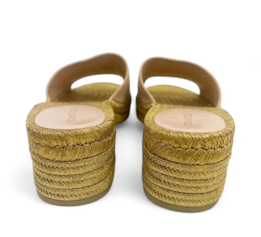 GUCCI GG Logo Open Toe Sandals EU38.5