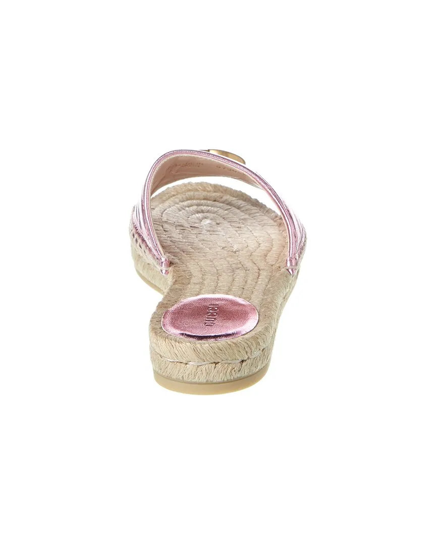 Gucci GG Metallic Leather Espadrille Sandal