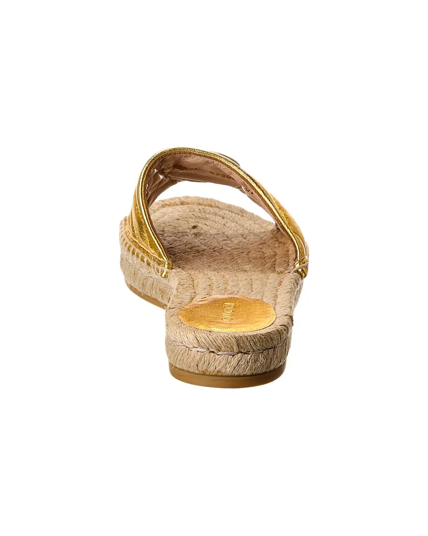 Gucci GG Metallic Leather Espadrille Sandal