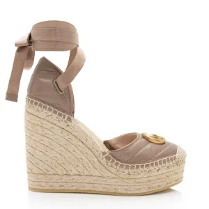 Gucci Matelasse Leather GG Marmont Espadrille Wedges