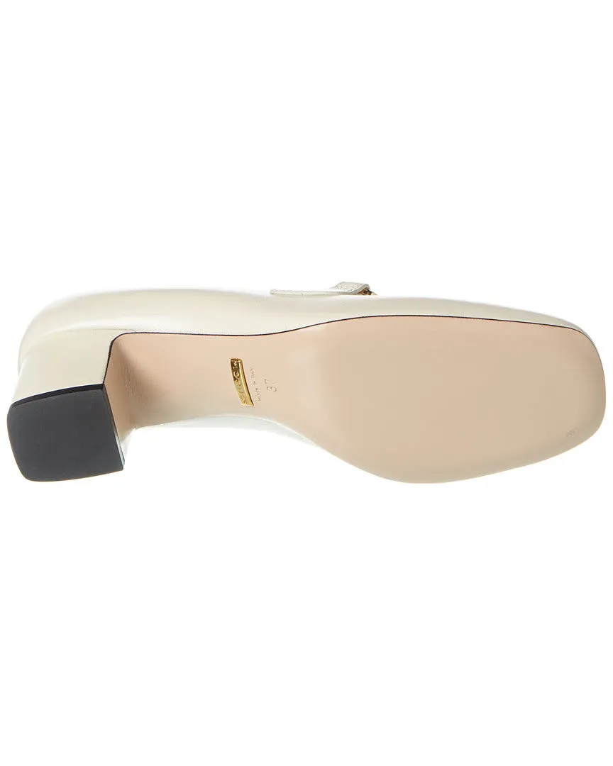 Gucci Zumi Mid-Heel Leather Loafer