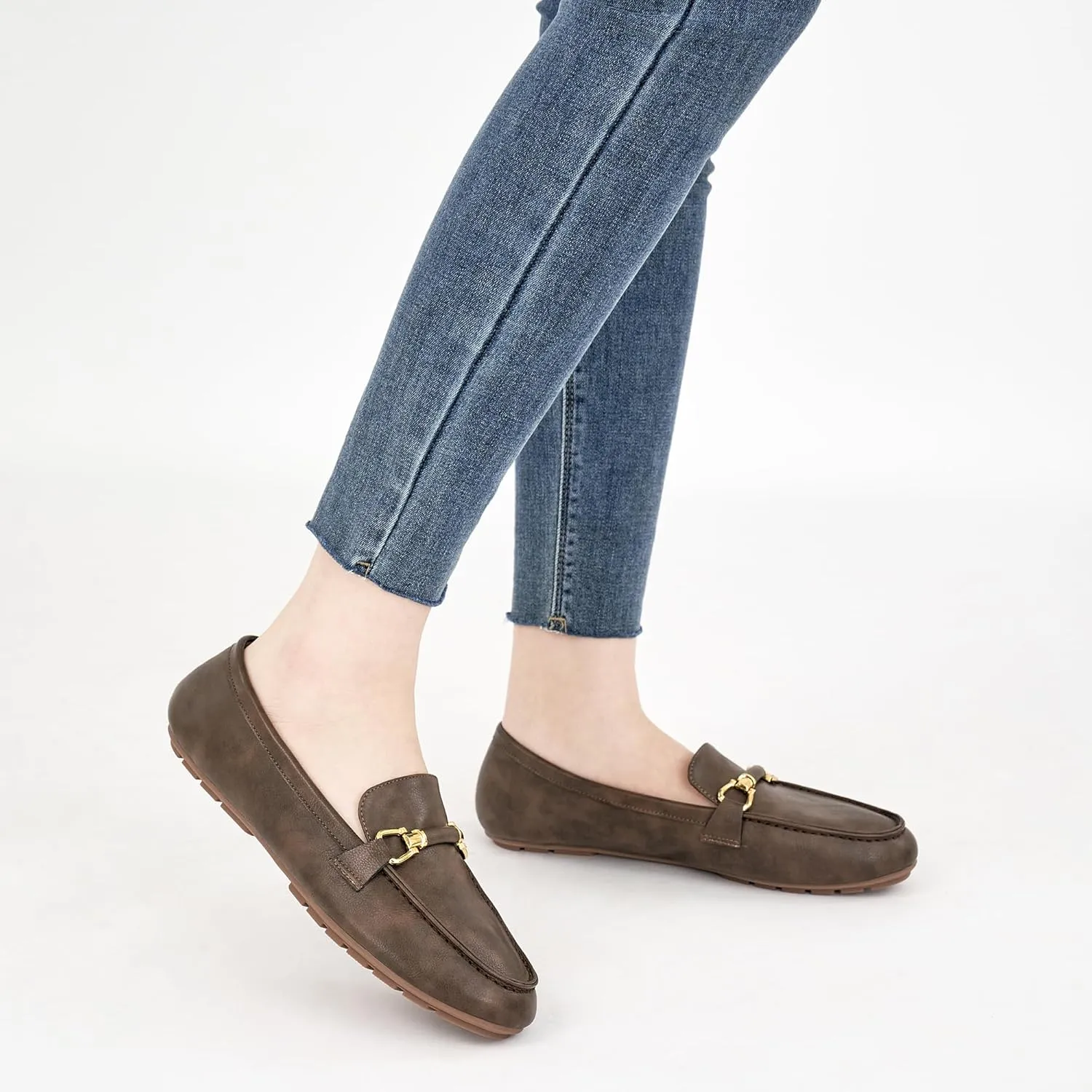 HARENCE Womens Loafers Casual Shoes: Comfortable Moccasins Business Dressy Flats Lightweight Slip On Work Shoes