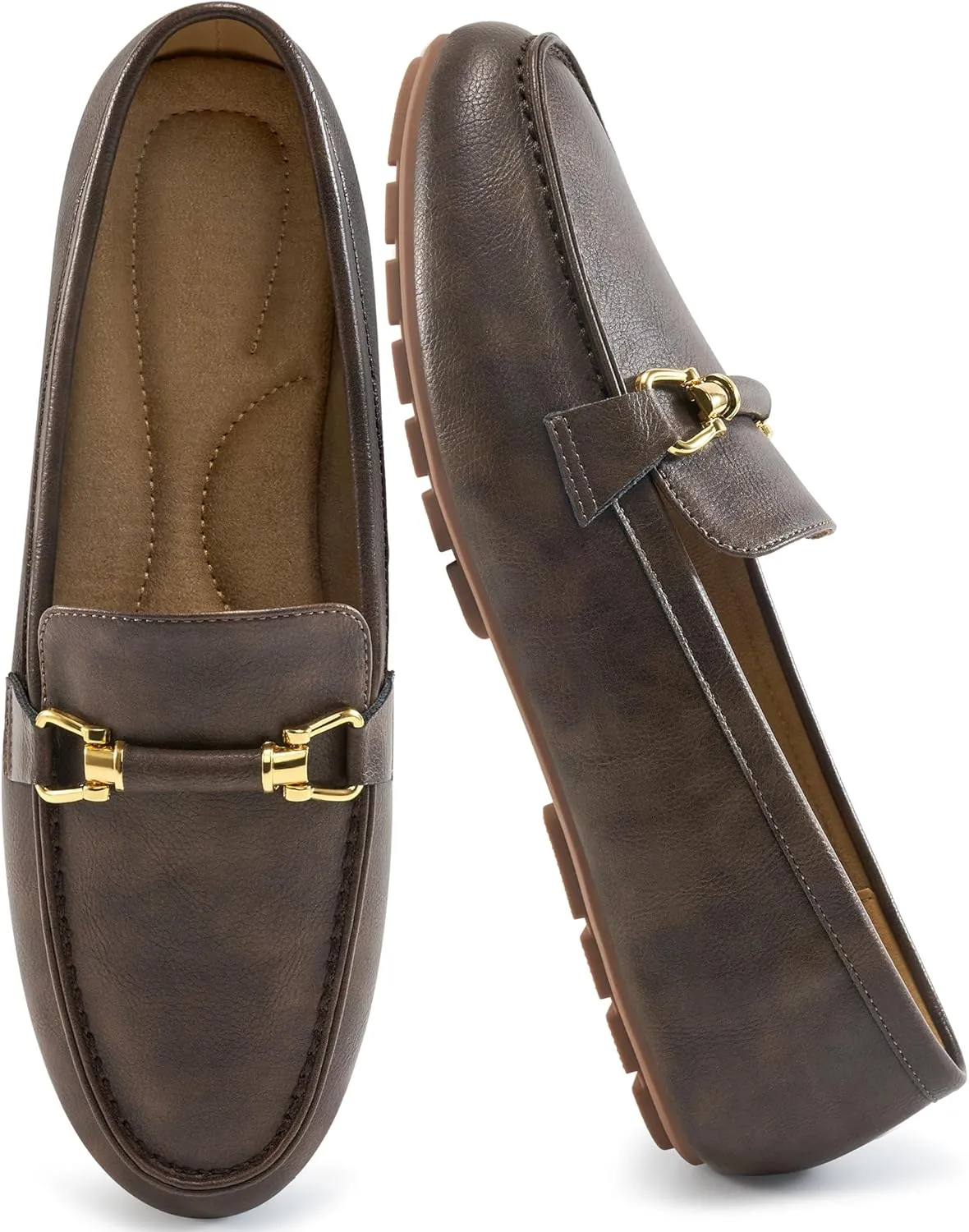 HARENCE Womens Loafers Casual Shoes: Comfortable Moccasins Business Dressy Flats Lightweight Slip On Work Shoes