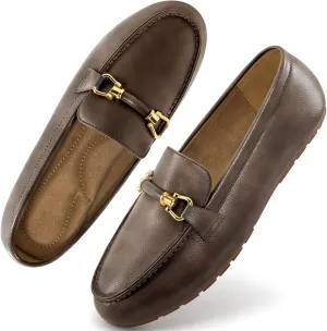 HARENCE Womens Loafers Casual Shoes: Comfortable Moccasins Business Dressy Flats Lightweight Slip On Work Shoes