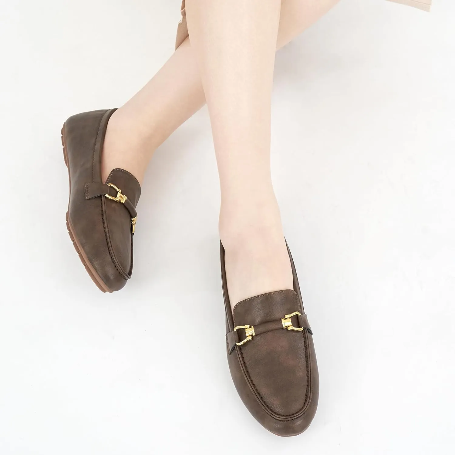 HARENCE Womens Loafers Casual Shoes: Comfortable Moccasins Business Dressy Flats Lightweight Slip On Work Shoes