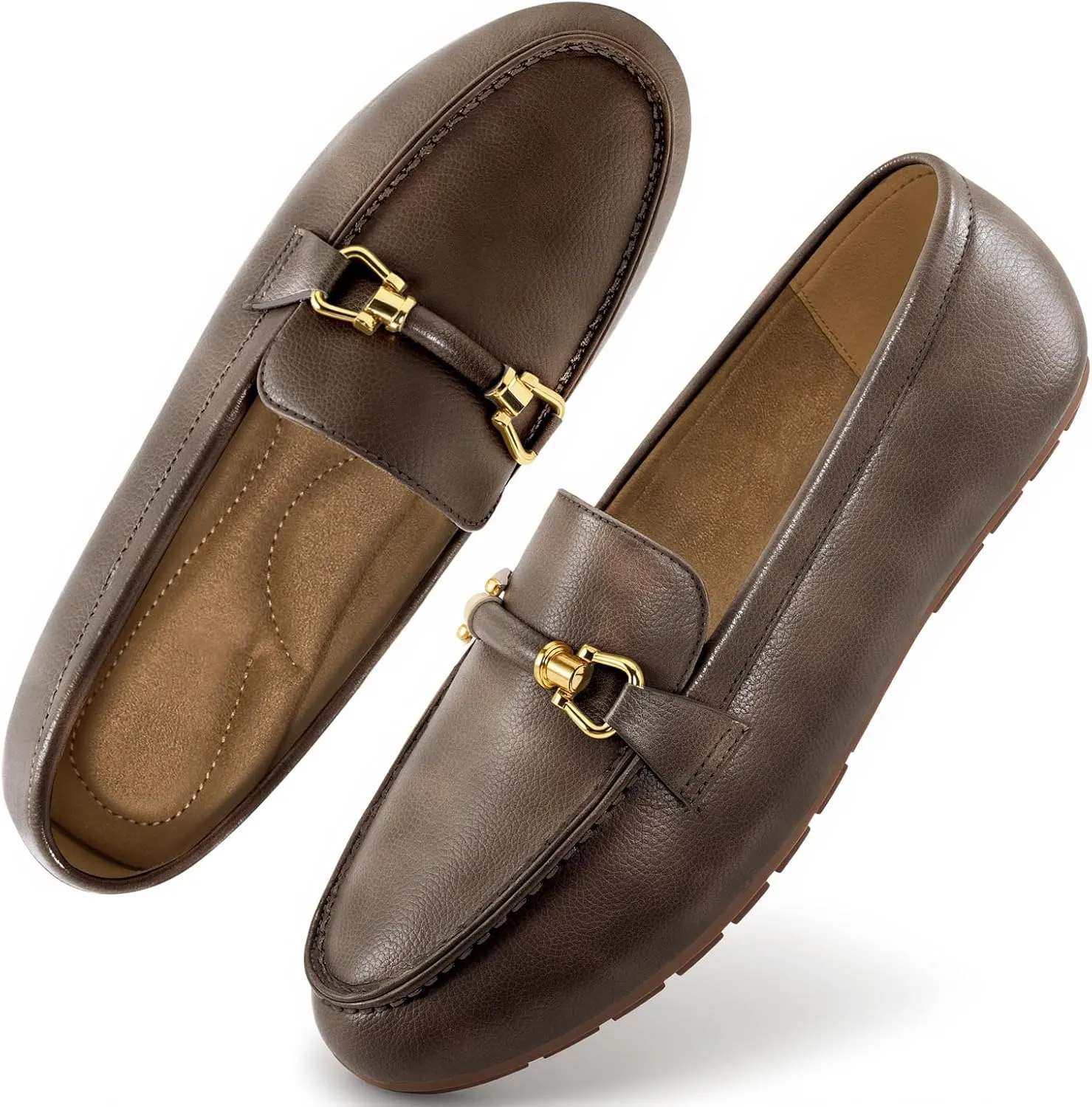 HARENCE Womens Loafers Casual Shoes: Comfortable Moccasins Business Dressy Flats Lightweight Slip On Work Shoes