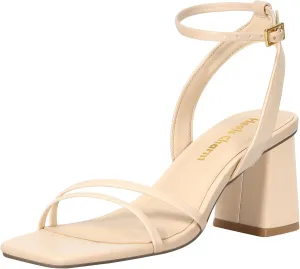 Heels Charm Women's Chunky Block Heeled Sandals 2.95 Inches Open Toe Ankle Strap Block High Heel Sandal Dress Dancing Chunky Sandals Daily Work Party Wedding Shoes