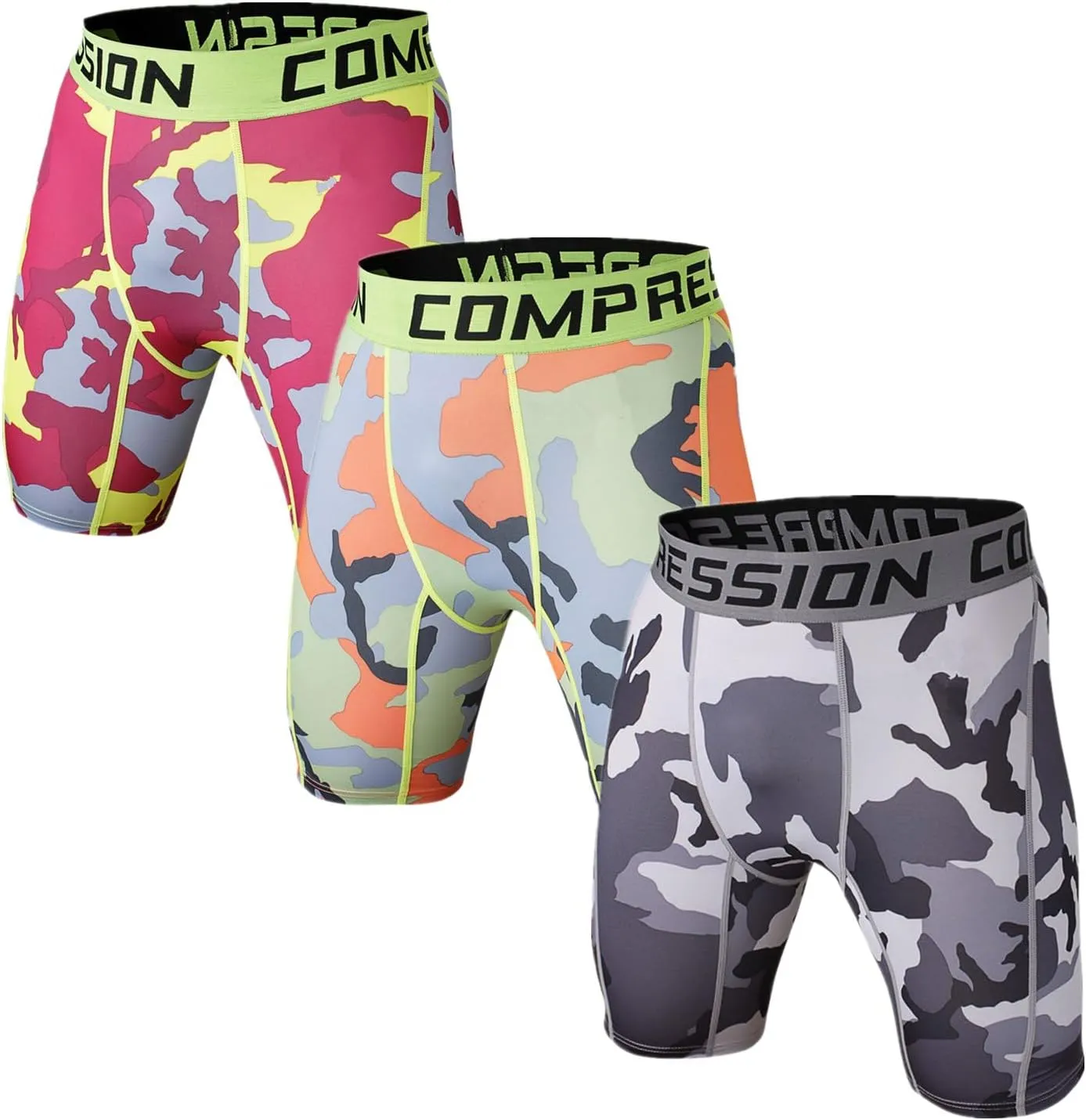 Holure Men's Performance Compression Shorts Athletic Workout Running Underwear (3 or 5 Pack)