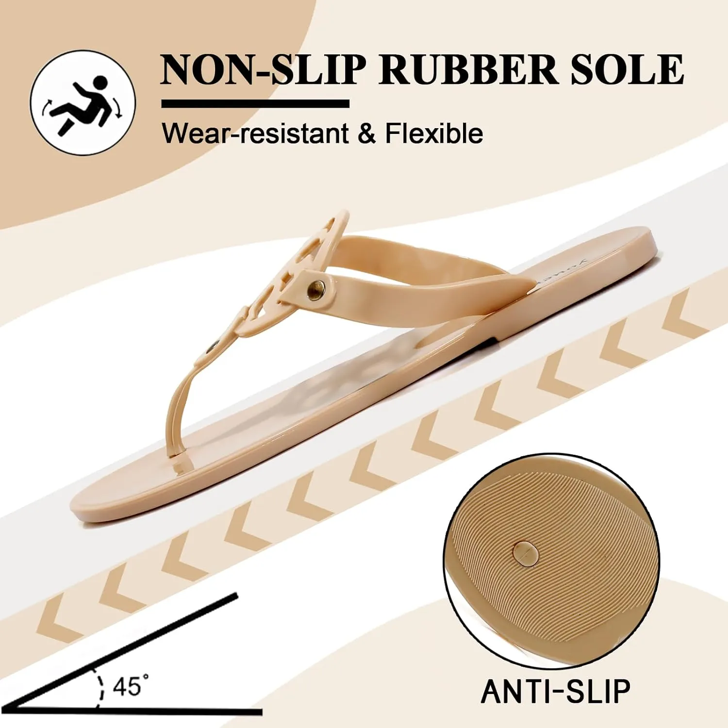 Homtechly Women's Flat Sandals Casual Flip Flop Sandals Dressy Thong Slip on Summer Flat Sandals