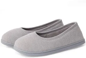 House Shoes for Women Comfy Memory Foam Loafer Slippers for Ladies Non-slip Sole for Comfort Ballet Flat with Closed Back Indoor and Outdoor for All Season Wear Black LightGrey Beige US6-US11