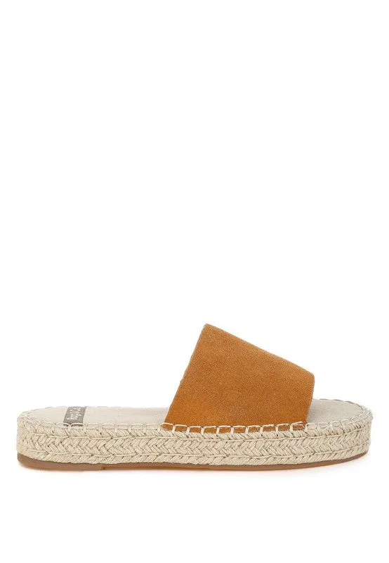 Huntra Soft Leather Espadrille Flatforms