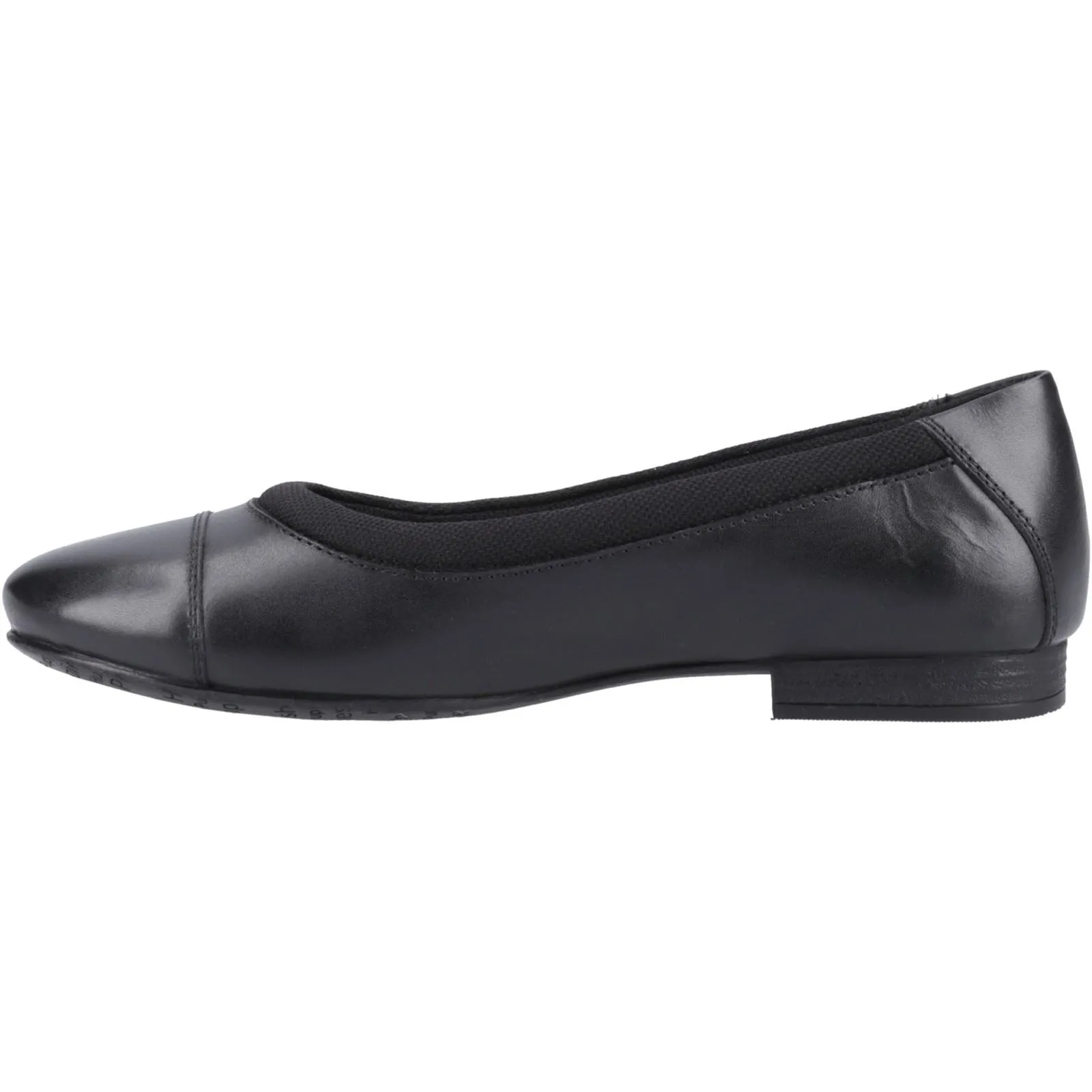 Hush Puppies Emma Senior Leather Girls's Black Ballet Flats