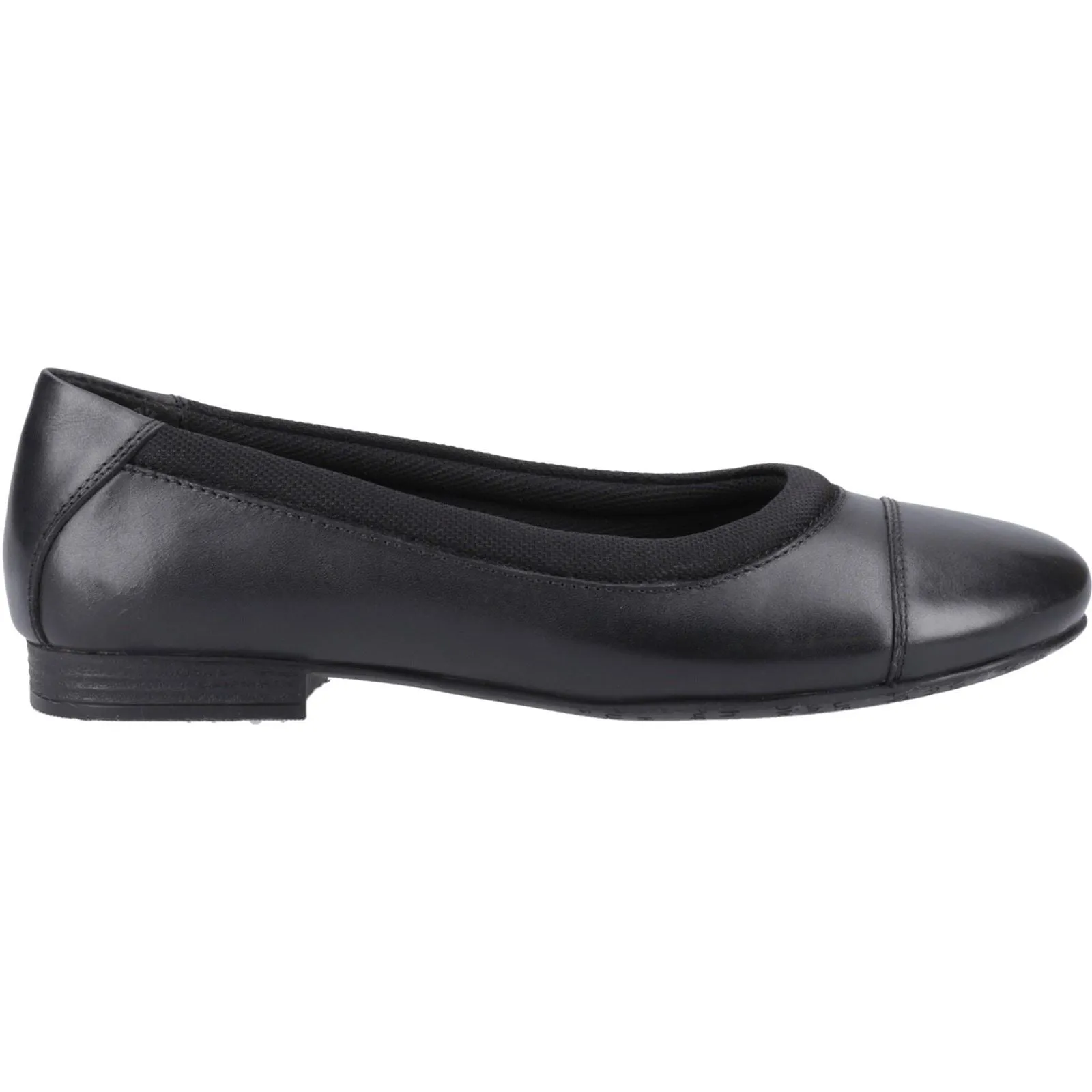 Hush Puppies Emma Senior Leather Girls's Black Ballet Flats