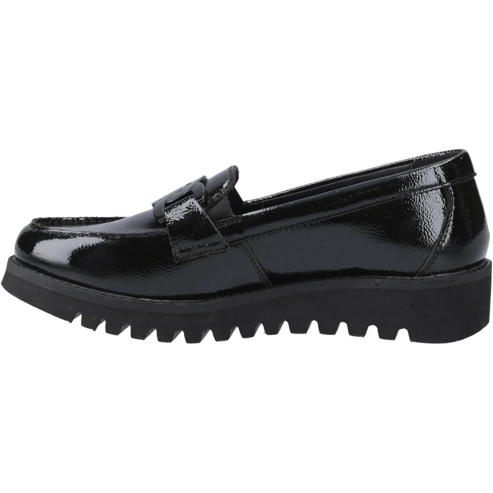 Hush Puppies Francis Loafer Patent Leather Girls's Black Loafers