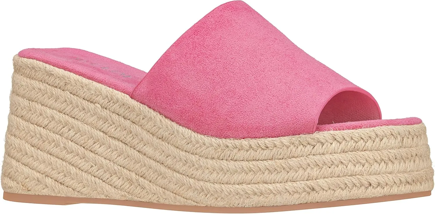 ILLUDE Women's Wedge Sandal Espadrille Platform Slip On Open Toe Wedge Heel Sandals