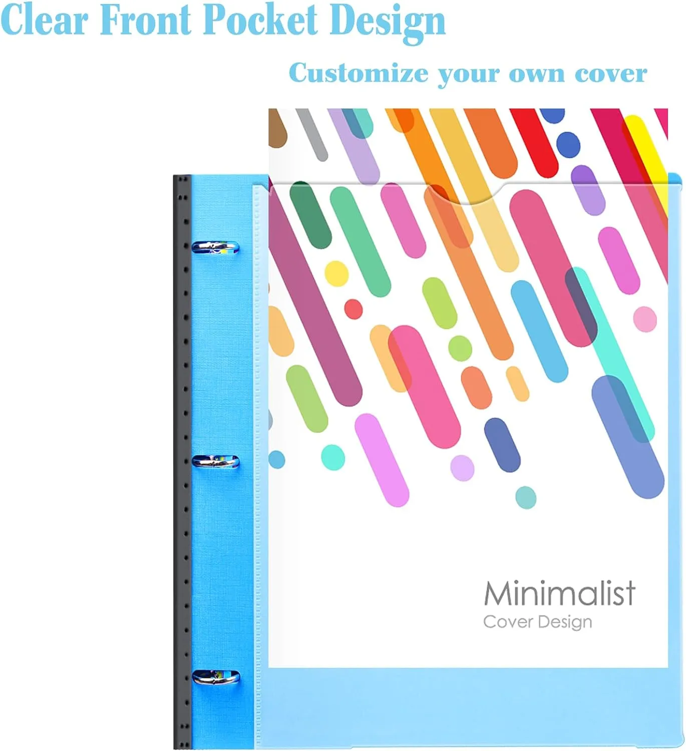 INFUN 1 INCH Telescoping 3 Ring Binder - 12PCS, Flexible 1 INCH Binders 3 Ring with Customizable Front Cover and Clear Catalog Pocket, 225 Sheet Capacity