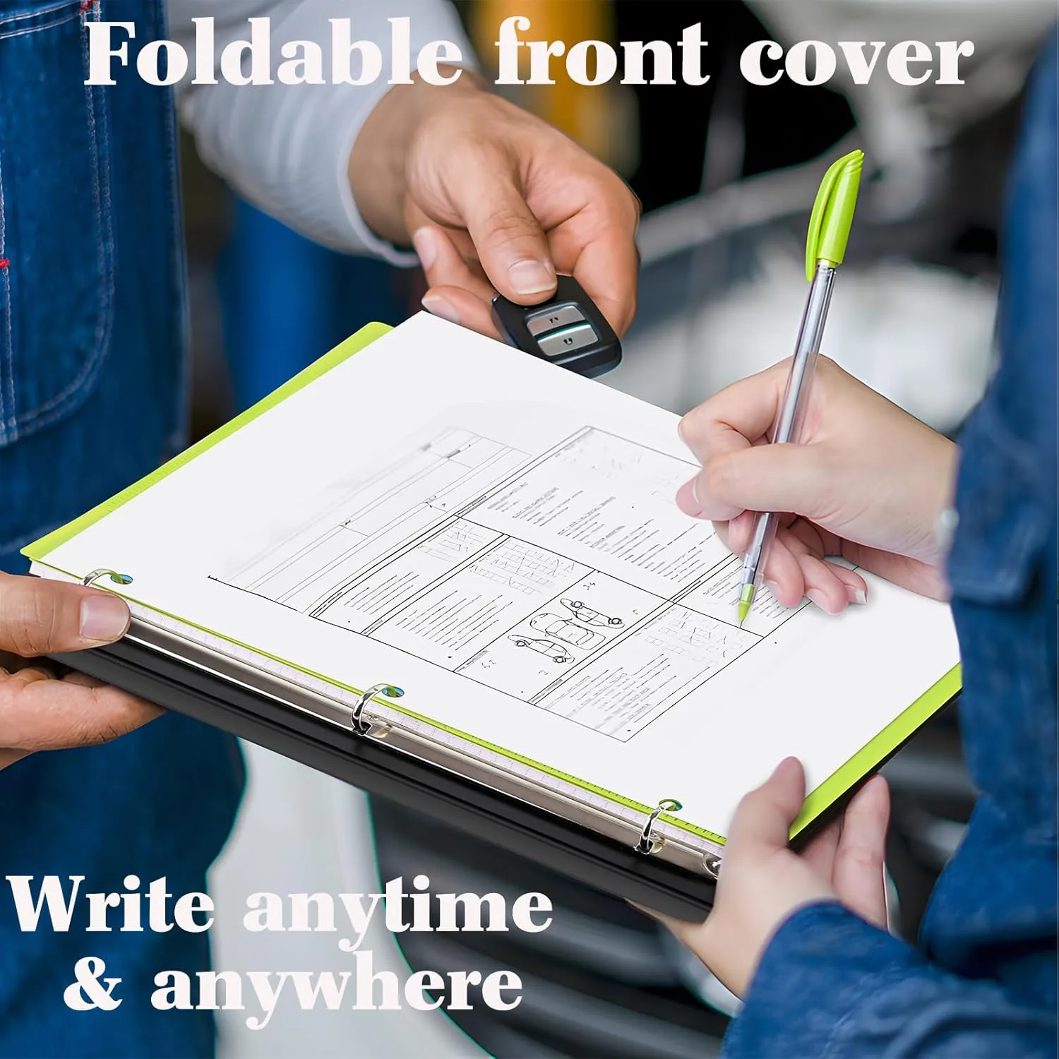 INFUN Telescoping 3 Ring Binder - 4PCS, Flexible Round Binder with Customizable Front Cover and Clear Catalog Pocket, Holds 8.5x11 inch Paper