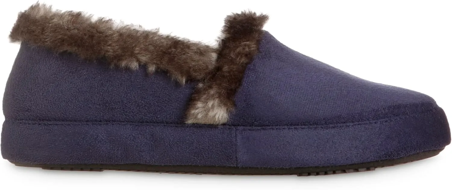 isotoner Women's Memory Foam Microsuede a Line Eco Comfort Recycled Slippers