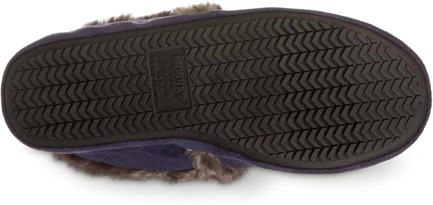 isotoner Women's Memory Foam Microsuede a Line Eco Comfort Recycled Slippers