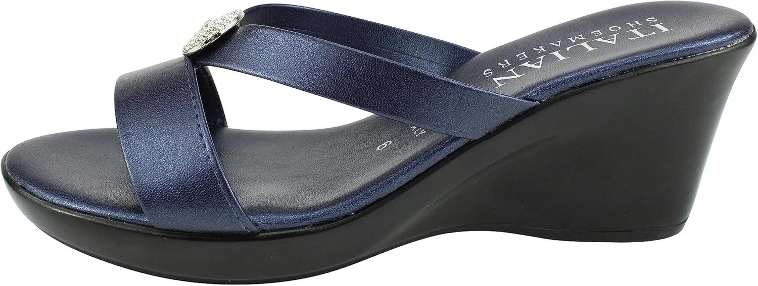 ITALIAN Shoemakers Besy Women's Wedge Moderate Height Band Sandal