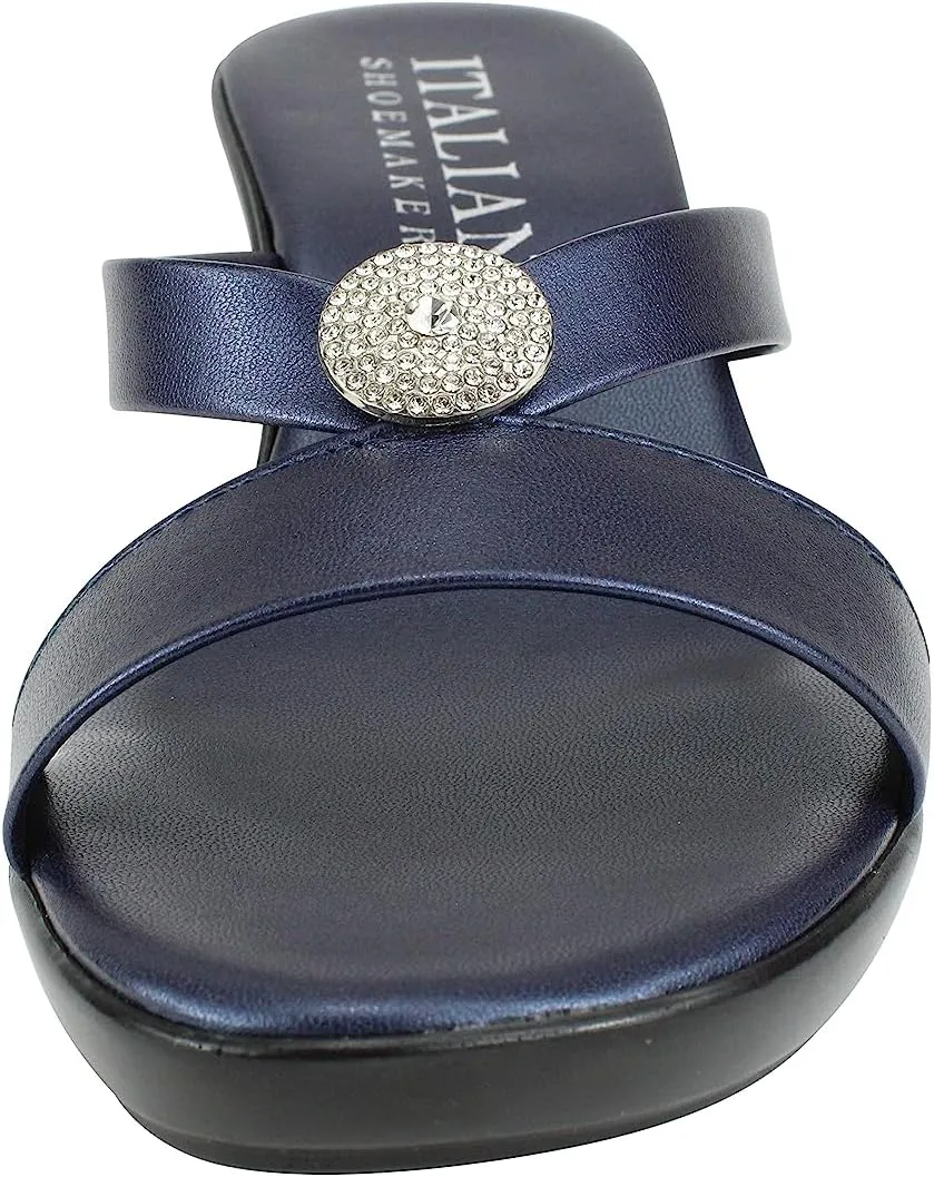 ITALIAN Shoemakers Besy Women's Wedge Moderate Height Band Sandal