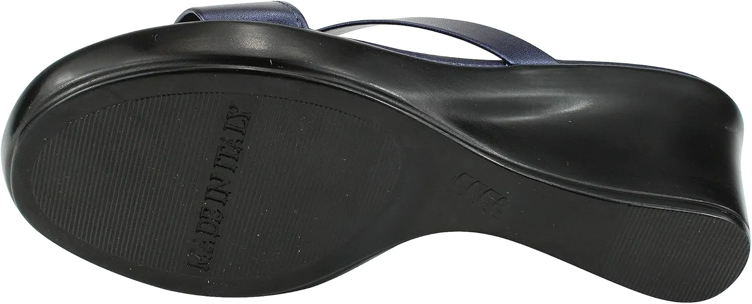 ITALIAN Shoemakers Besy Women's Wedge Moderate Height Band Sandal