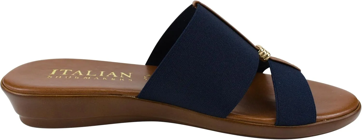 ITALIAN Shoemakers Women's Sofy Wedge Sandal, Comfort Casual Open Toe – Made in Italy, 1.5" Heel
