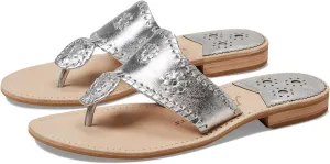 Jack Rogers Palm Beach Sandal for Women - Slip on Style, Leather Lining and Insole and Stacked Wooden Heel Wide