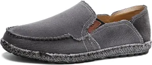 JAMONWU Men's Slip on Shoes Cloth Shoes Deck Shoes Canvas Leisure Vintage Casual Loafer Boat Shoes