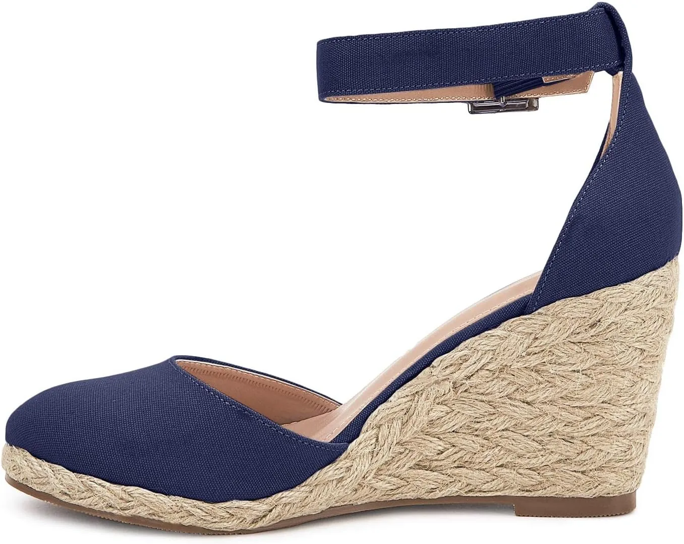 JeimPoey Womens Wedges Espadrilles Sandals Closed Toe Platform Ankle Strap Beach Sandals