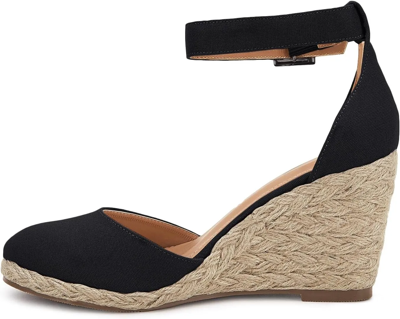 JeimPoey Womens Wedges Espadrilles Sandals Closed Toe Platform Ankle Strap Beach Sandals
