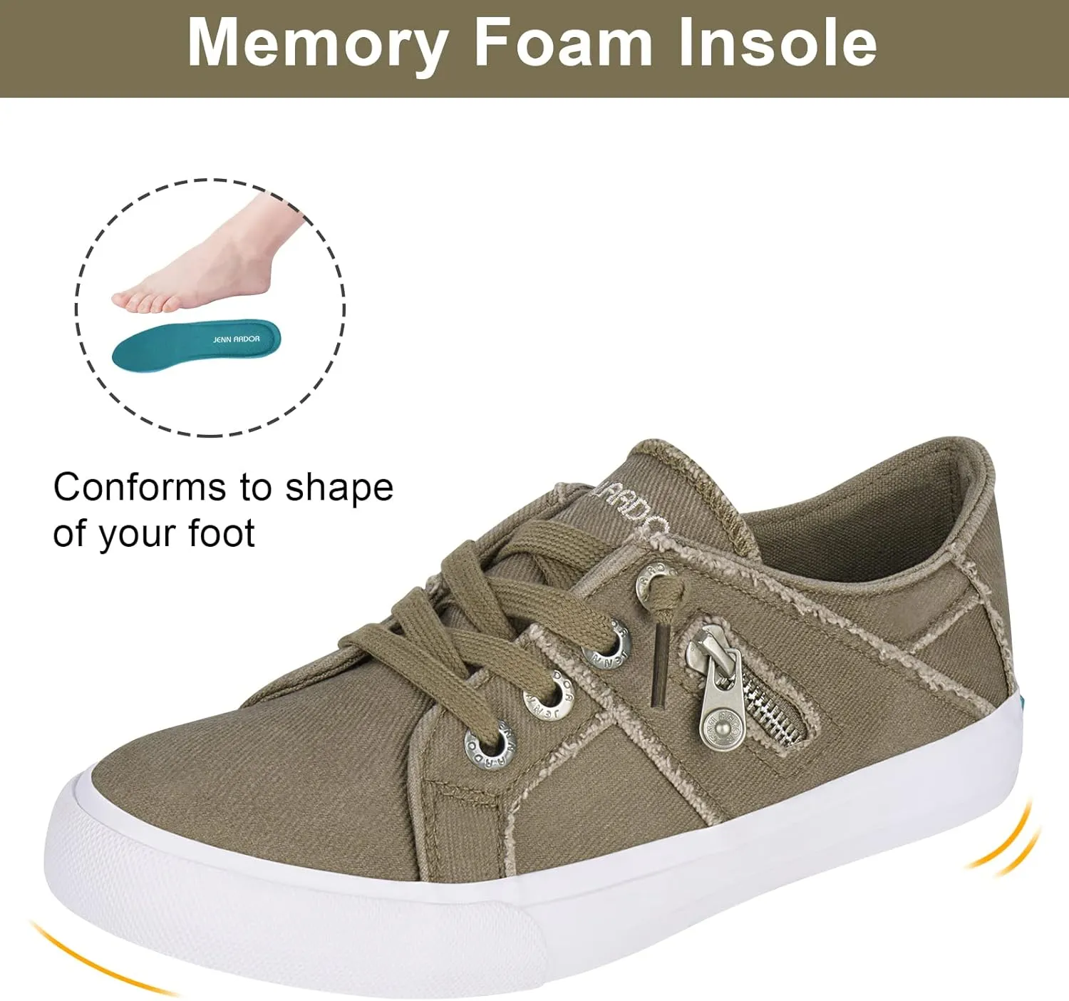 JENN ARDOR Women’s Fashion Sneakers Slip On Shoes Women Sneakers Canvas Shoes Womens Tennis Comfortable Walking Flats for Womens Casual Shoes