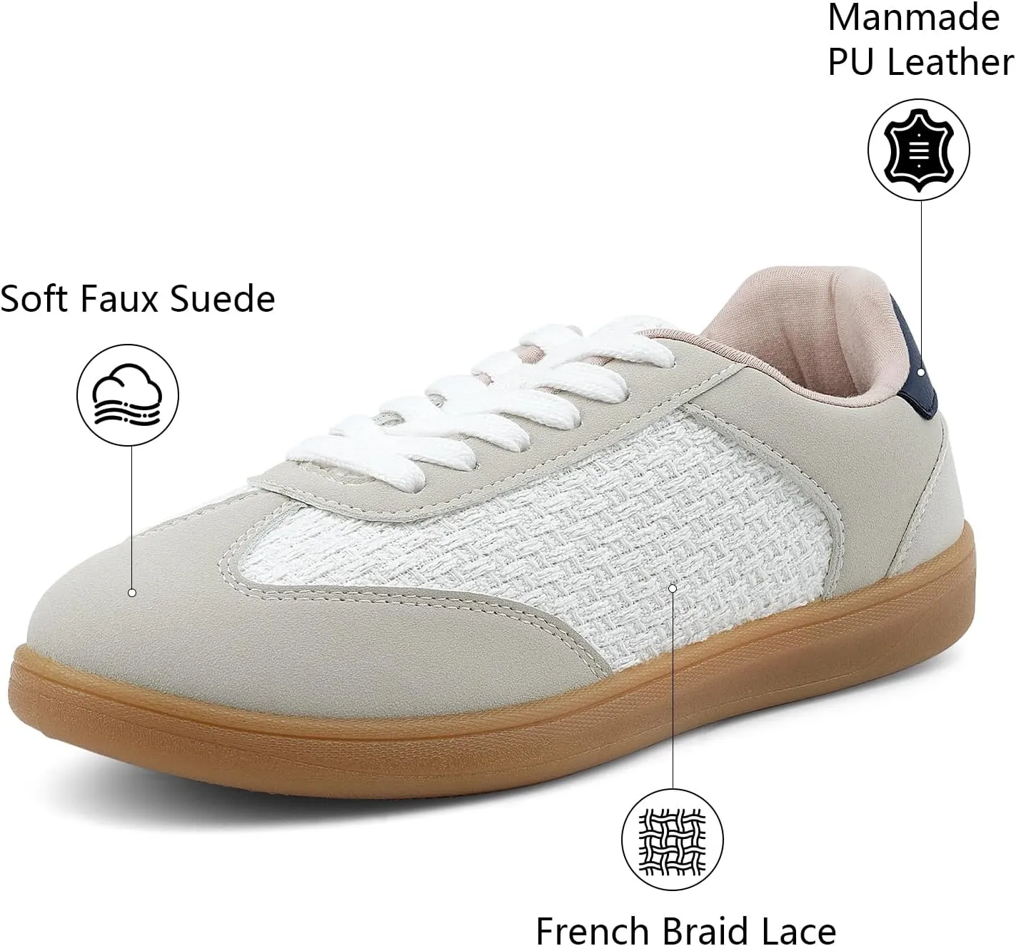 JENN ARDOR Womens Retro Fashion Sneakers Casual Walking Shoes Classic Non-Slip Comfort Dress Skate Shoes