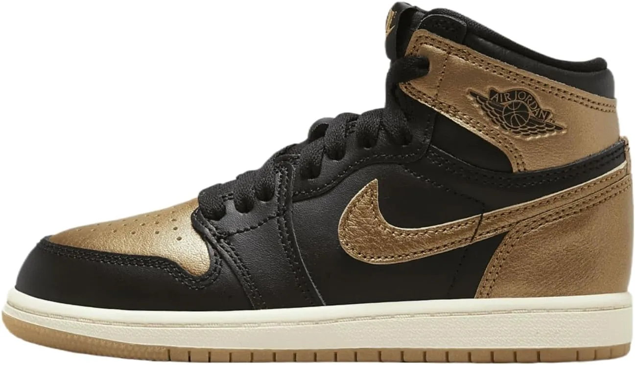 Jordan 1 Retro High OG Midnight Navy Little Kids' Shoes (FD1412-071, Black/Sail/Metallic Gold) Size 10.5