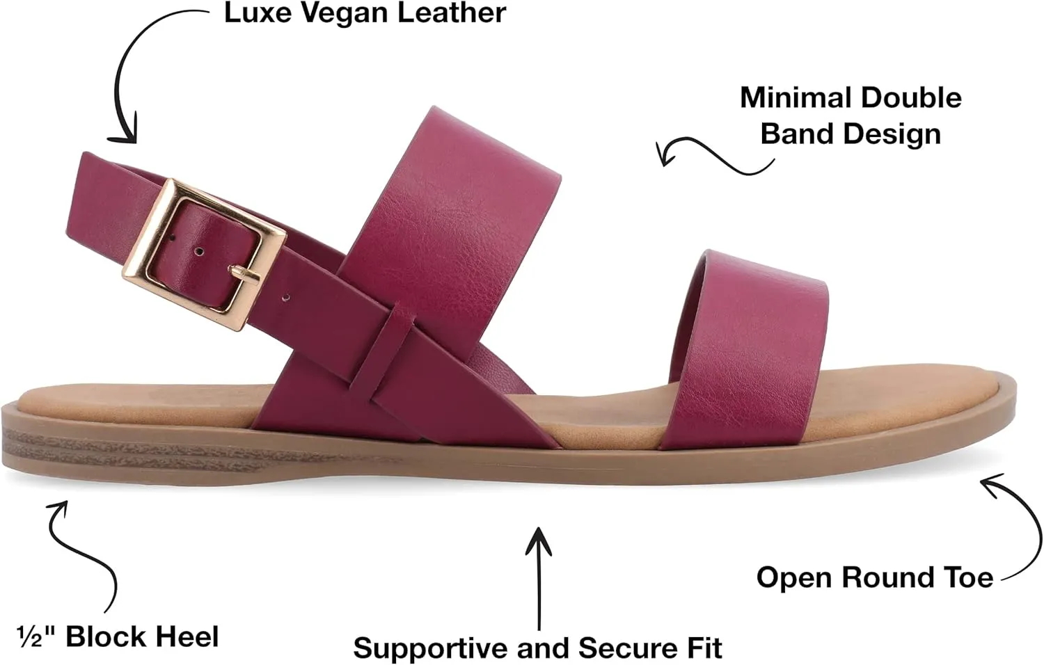 Journee Womens and Lavine Multi Strap Flat Sandals