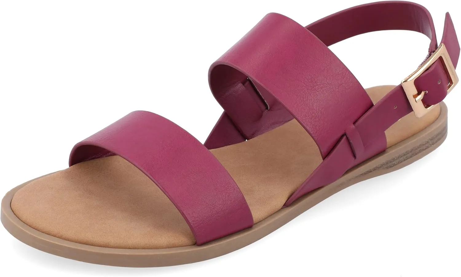 Journee Womens and Lavine Multi Strap Flat Sandals