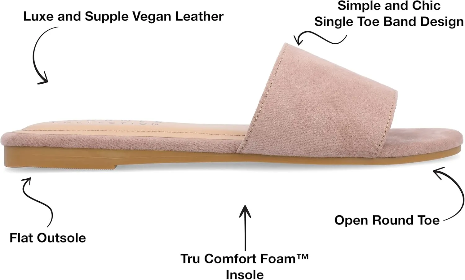Journee Womens Kolinna Tru Comfort Foam Slip On Flat Sandals