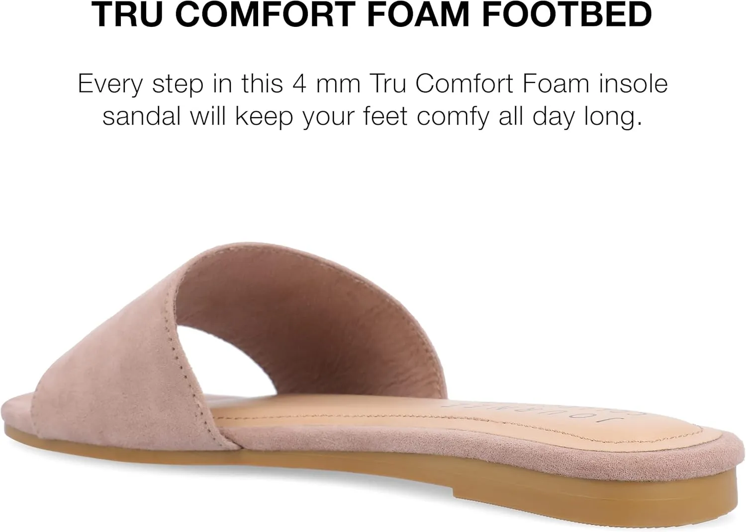 Journee Womens Kolinna Tru Comfort Foam Slip On Flat Sandals