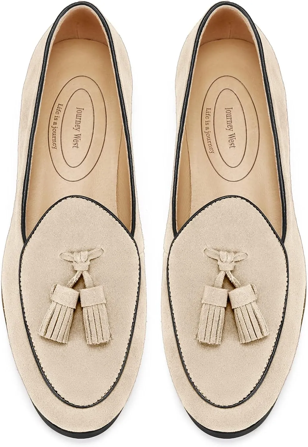 Journey West Suede Tassel Loafer for Women Slip-on Belgian Penny Loafers Shoes for Women in Many Colors