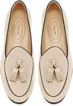 Journey West Suede Tassel Loafer for Women Slip-on Belgian Penny Loafers Shoes for Women in Many Colors
