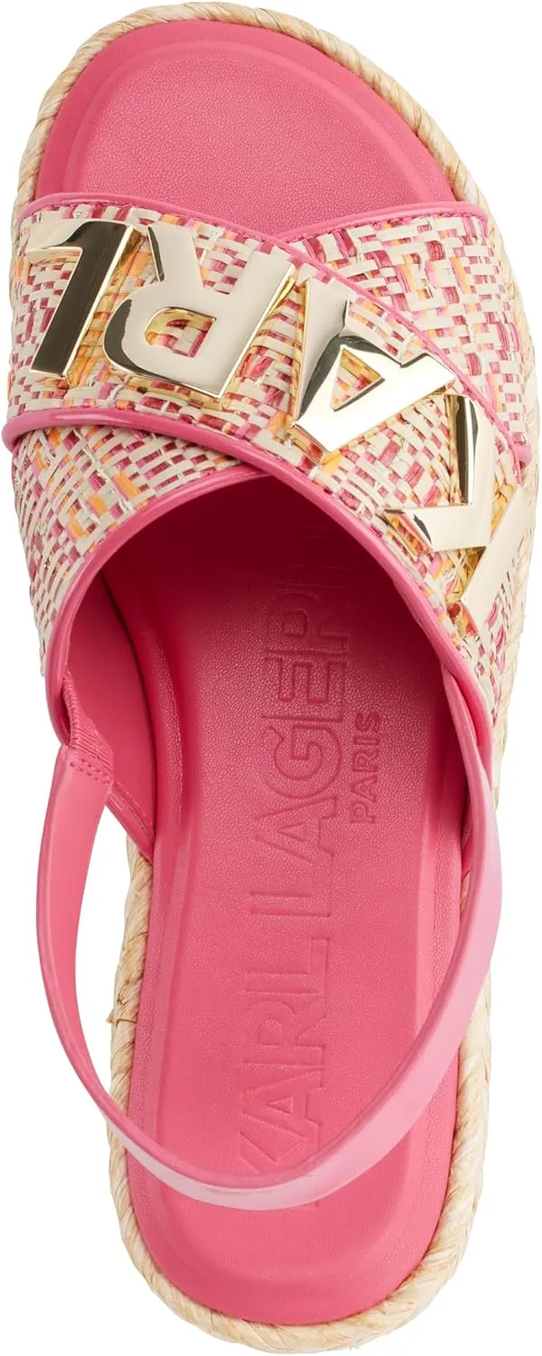 Karl Lagerfeld Paris Women's Cushioned Insole Everyday Charla-Slingback Sandal Flat