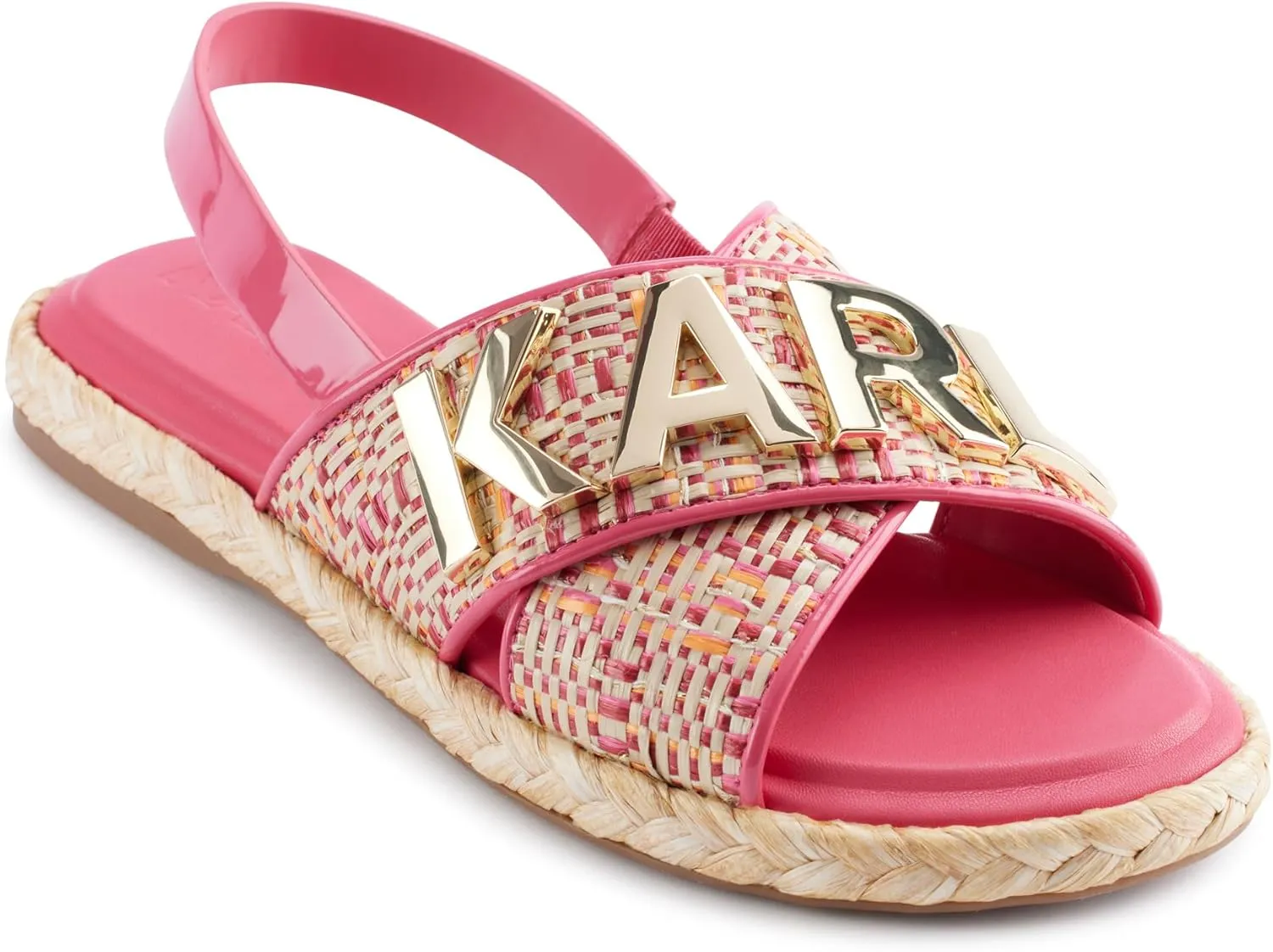 Karl Lagerfeld Paris Women's Cushioned Insole Everyday Charla-Slingback Sandal Flat