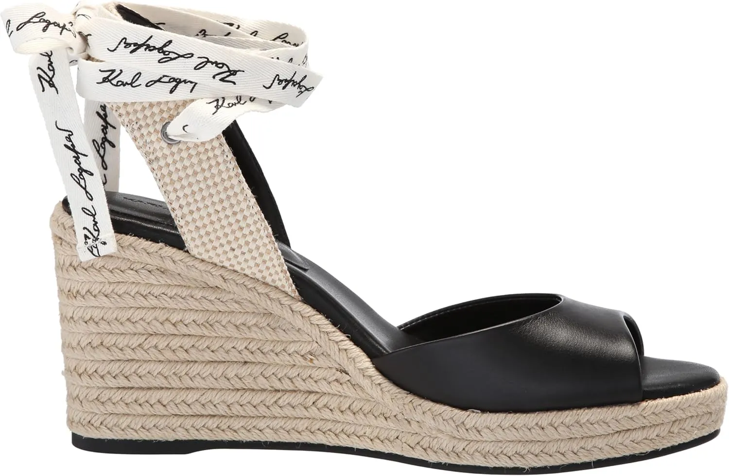 KARL LAGERFELD womens Cecilia Ankle Wrap Wedge Espadrille Sandal