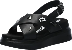 KARL LAGERFELD womens Tilda Criss Cross Platform Sandal