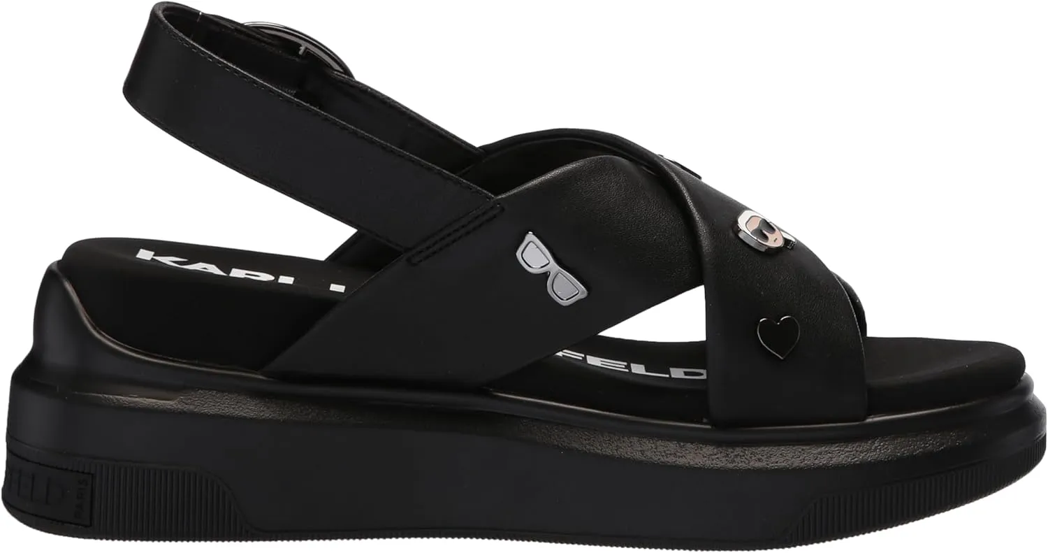 KARL LAGERFELD womens Tilda Criss Cross Platform Sandal