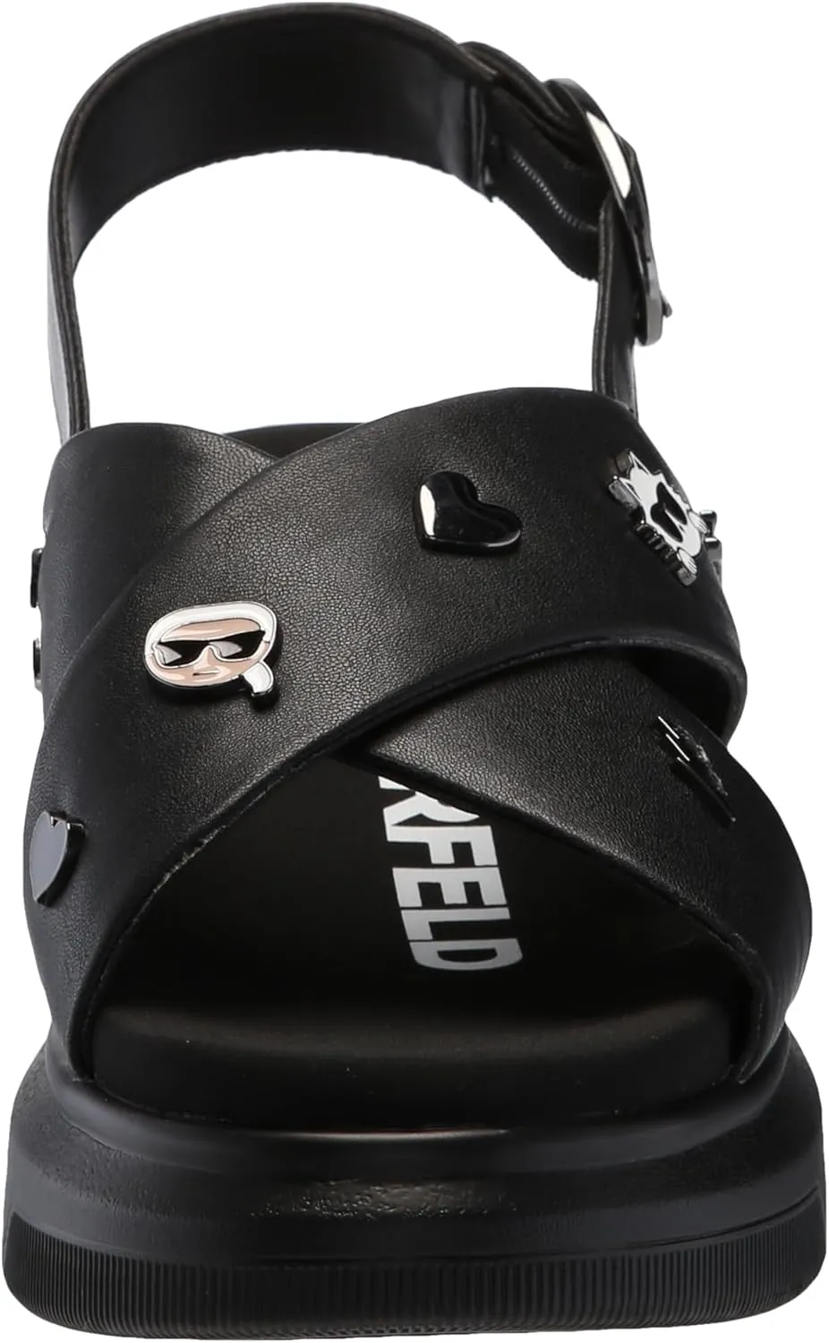 KARL LAGERFELD womens Tilda Criss Cross Platform Sandal