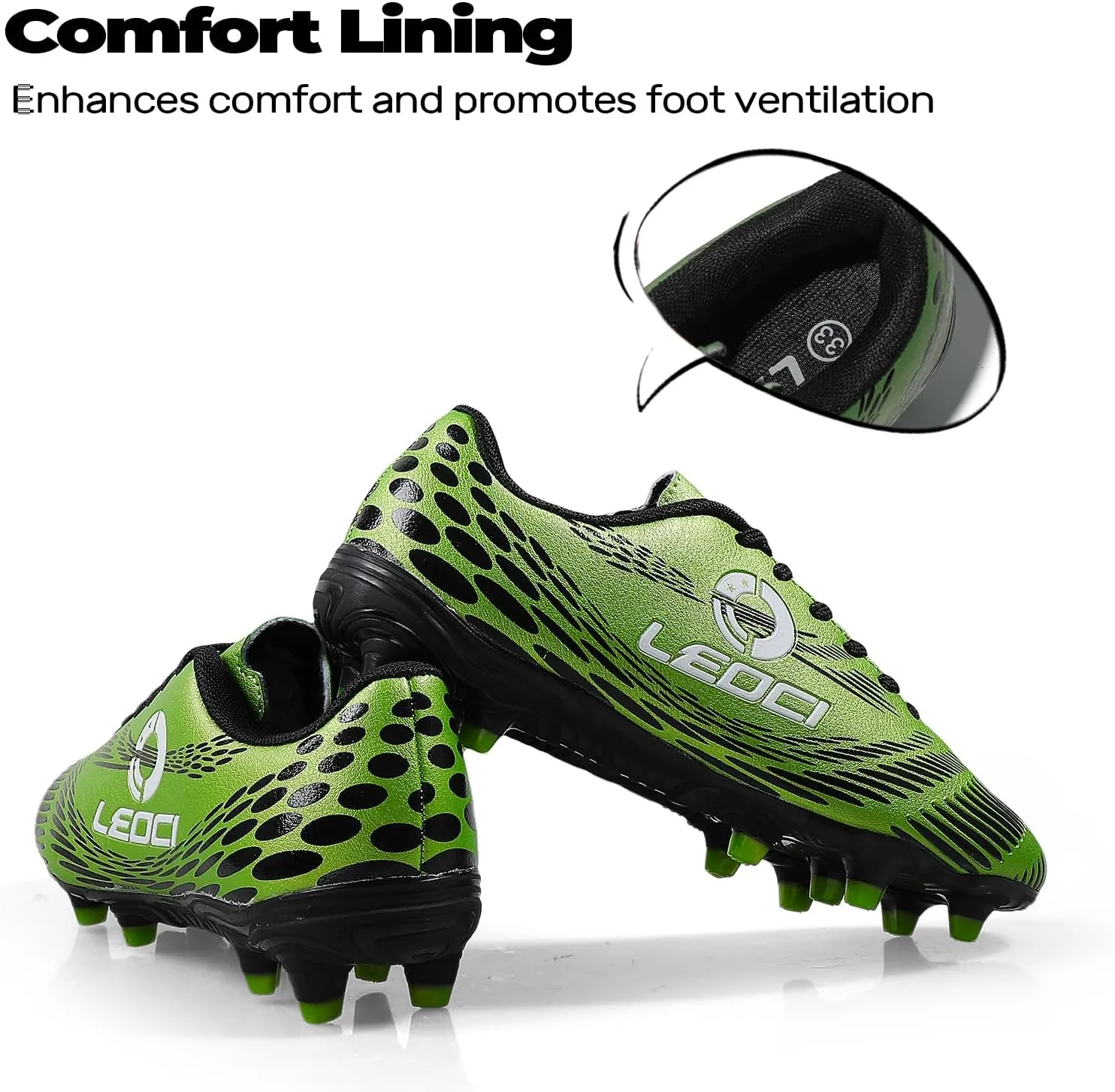 Kids Soccer Cleats for Boys and Girls Outdoor Football Shoes Rugby Boots Performance Durable Firm Grounds Sneaker