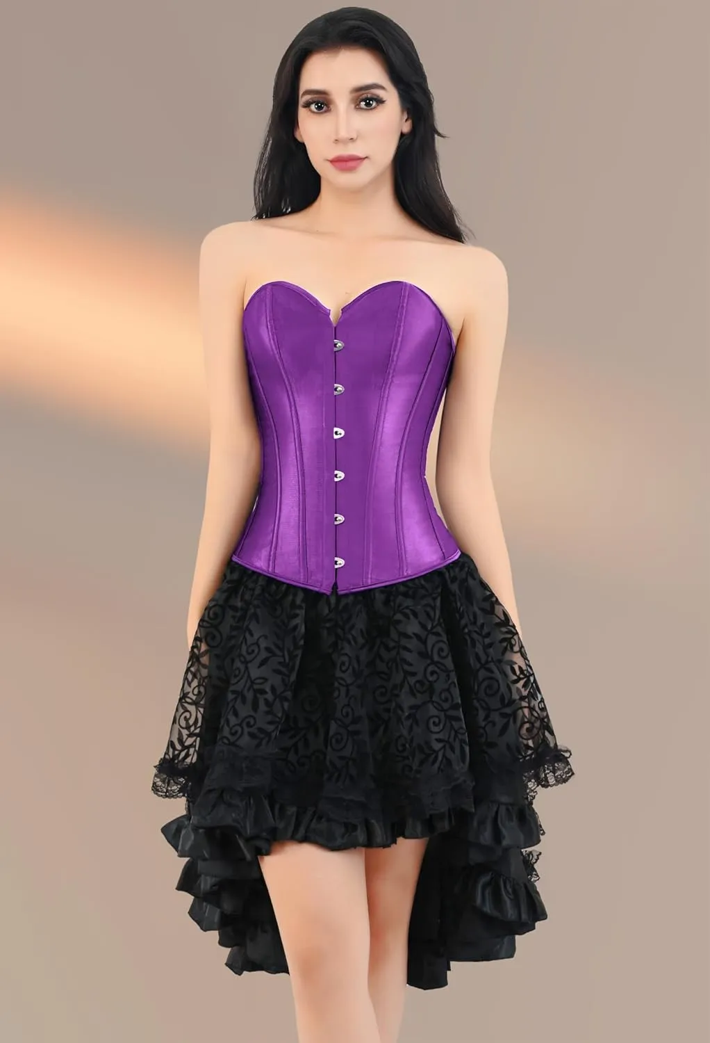 Kranchungel Corset Tops for Women: Plus Size Renaissance Corset - Lace up Bustier Overbust Halloween Costume - Photo Shoots